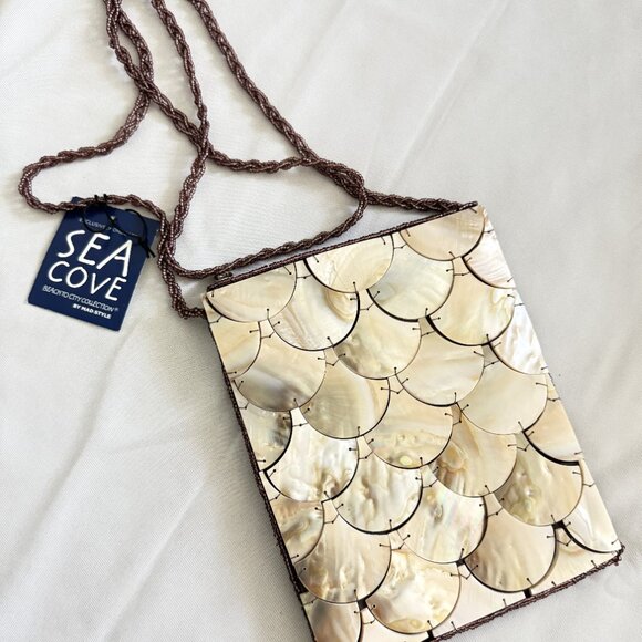 Women's clutch Sea Cove Mother of pearl handmade crossbody bag - Picture 7 of 12